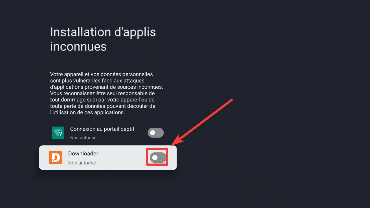 Autoriser Downloader Xiaomi TV